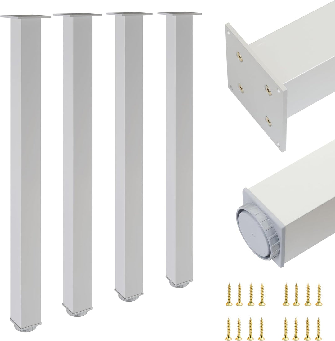 ALUSFERA Tischbeine Höhenverstellbar Quadratische - Tischbeine Metall/Aluminium - Möbelfüsse für Ess