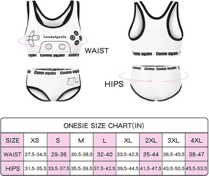 Landofgenie Camisole und Höschen Damen Baumwolle Bralette Set Sport Loungewear Set-Spiel Spielkonsol