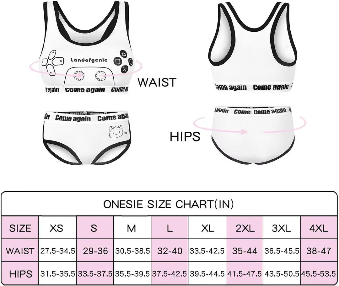 Landofgenie Camisole und Höschen Damen Baumwolle Bralette Set Sport Loungewear Set-Spiel Spielkonsol