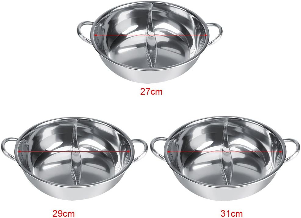 Edelstahl Hot Pot 2 Geschmack Trennsuppe Kochtöpfe Suppe Kochen Töpfe Hot Pot für Induktionsherd Gas