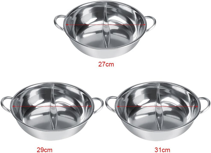 Edelstahl Hot Pot 2 Geschmack Trennsuppe Kochtöpfe Suppe Kochen Töpfe Hot Pot für Induktionsherd Gas