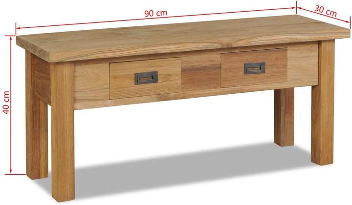vidaXL Teak Massiv Flurbank 90x30x40 cm Sitzbank Holzbank TV Schrank Lowboard