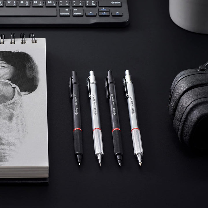 rOtring Rapid PRO Druckbleistift | 0,5 mm | Silberfarbener Schaft 0,5 mm Single Silber, 0,5 mm Singl