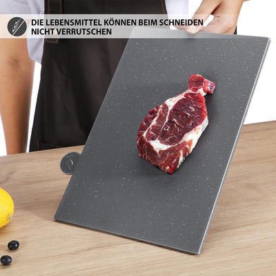 MASTERTOP Schneidebretter Kunststoff Set, 4er Schneidebrett Set mit Ständer, Index Schneidebrett Spü