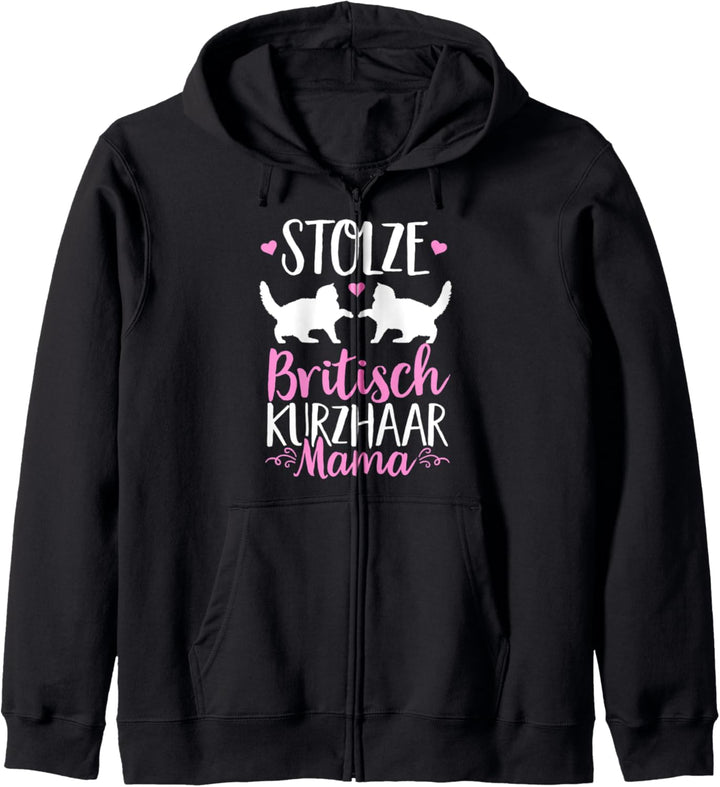 Stolze Britisch Kurzhaar Mama British Shorthair BKH Katze Kapuzenjacke