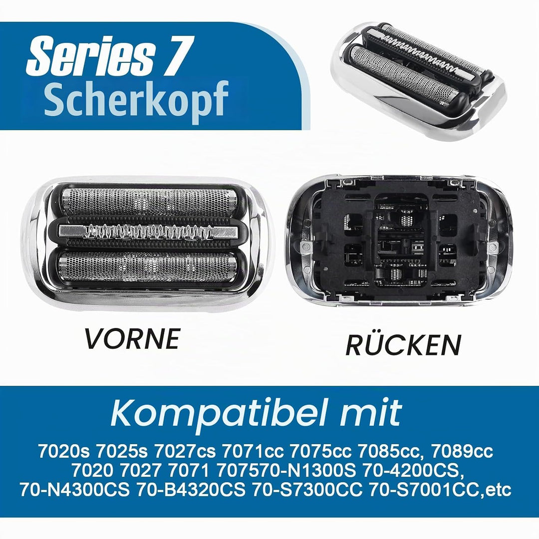 2 Stück Series 7 Scherkopf für Br*un, Elektrorasierer 73S Series 7 Rasierkopf S7 Scherkopf Ersatzras