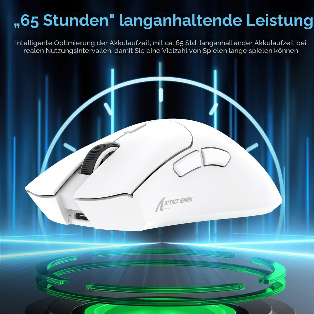 ATTACK SHARK R1 59g Superlight Maus, PixArt PAW3311 Gaming-Sensor, BT/2,4G kabellose/kabelgebundene