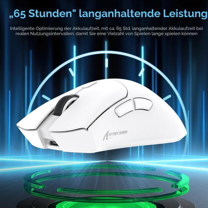 ATTACK SHARK R1 59g Superlight Maus, PixArt PAW3311 Gaming-Sensor, BT/2,4G kabellose/kabelgebundene