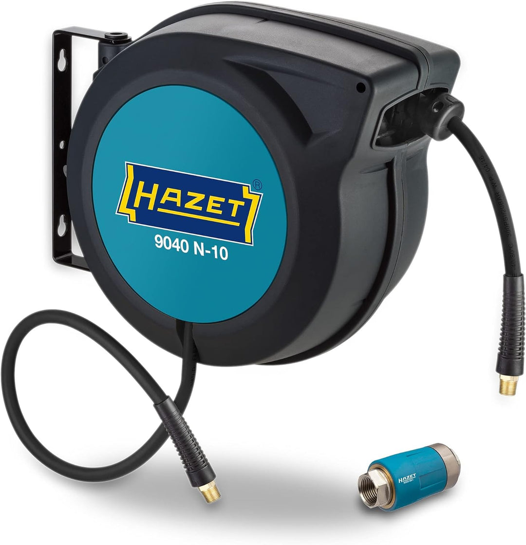 HAZET Schlauchroller Mit Schnellkupplung 9040N/2 | mit Stop at any point-Funktion, Gebremstes Aufwic