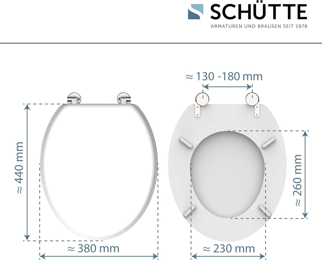 SCHÜTTE WC-Sitz WHITE, Holzkern Toilettendeckel, Klodeckel Weiss 84000