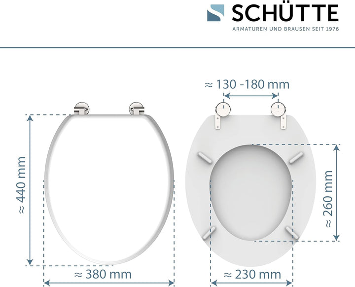 SCHÜTTE WC-Sitz WHITE, Holzkern Toilettendeckel, Klodeckel Weiss 84000