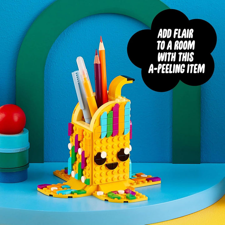 LEGO DOTS Cute Banana – Pen Holder 41948 DIY Craft Kit; Customizable Room Decor Piece That Kids can