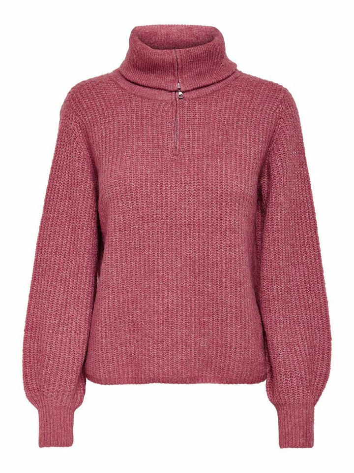 ONLY Damen Onlkarinna L/S Zip Ex KNT Pullover XS Mauvewood/Detail:w. Melange, XS Mauvewood/Detail:w.
