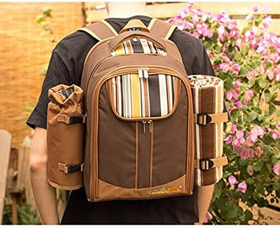 apollo walker Picknickrucksack für 2 Personen Picknick Rucksack Hamper Kühltasche mit Geschirr Set &