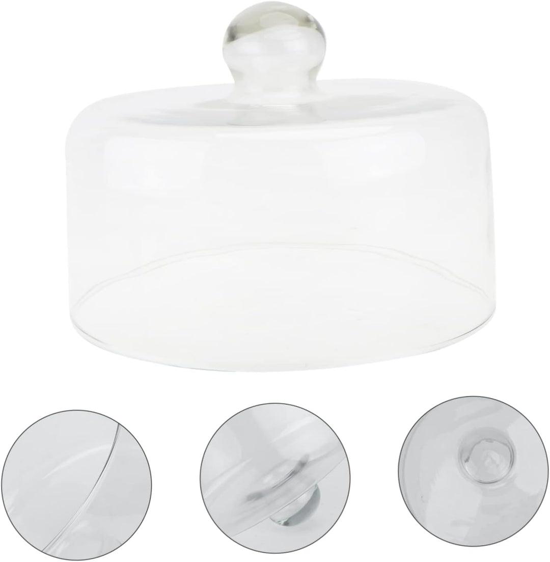 Housoutil Glas Haube Glasglocke Kuchenglocke Glashaube Käseglocke Glasdom Tortenplatte Haube Kucheng
