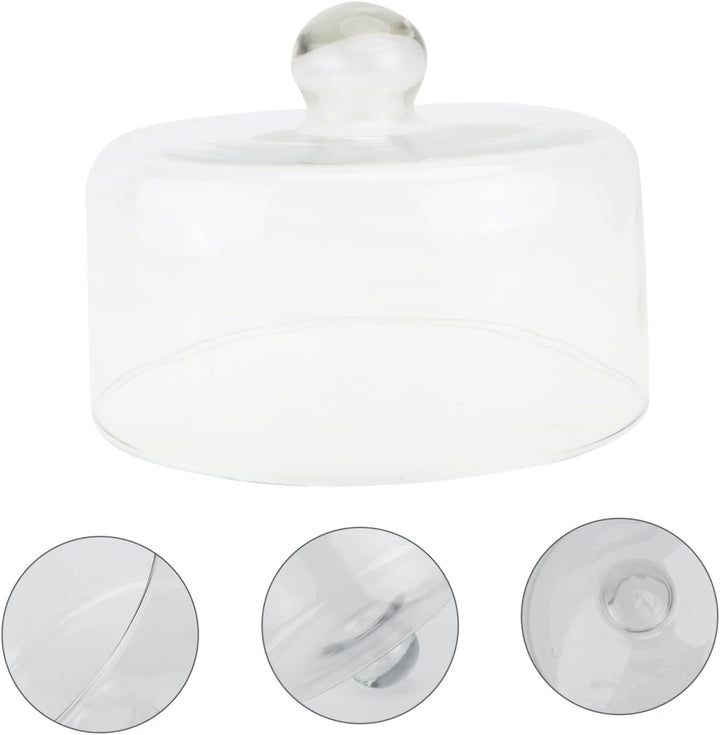 Housoutil Glas Haube Glasglocke Kuchenglocke Glashaube Käseglocke Glasdom Tortenplatte Haube Kucheng