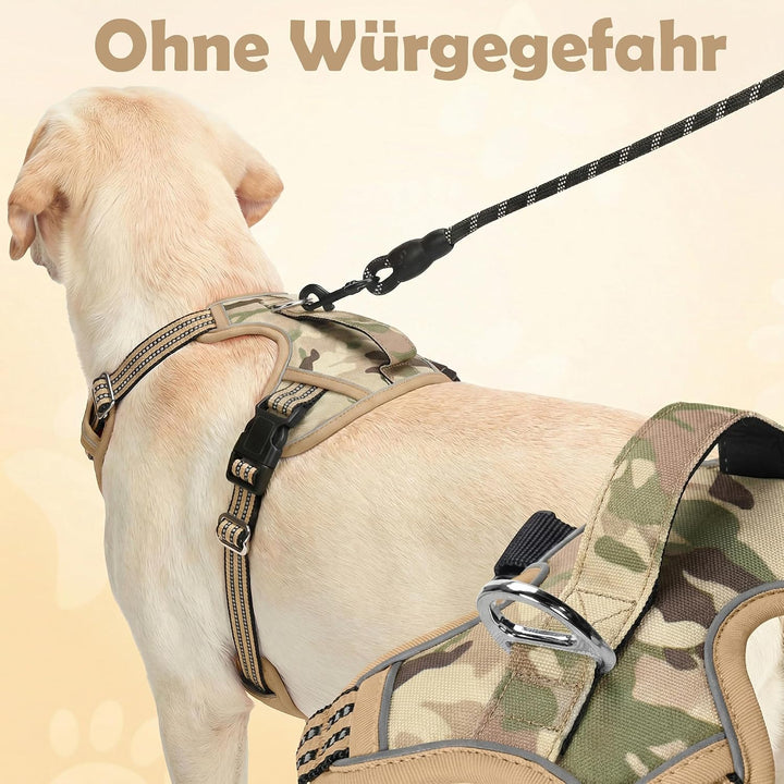 Funfox Hundegeschirr Kleine Hunde [S] - Anti Zug Welpengeschirr mit Griff &amp; Ringreflektoren, Atmungs