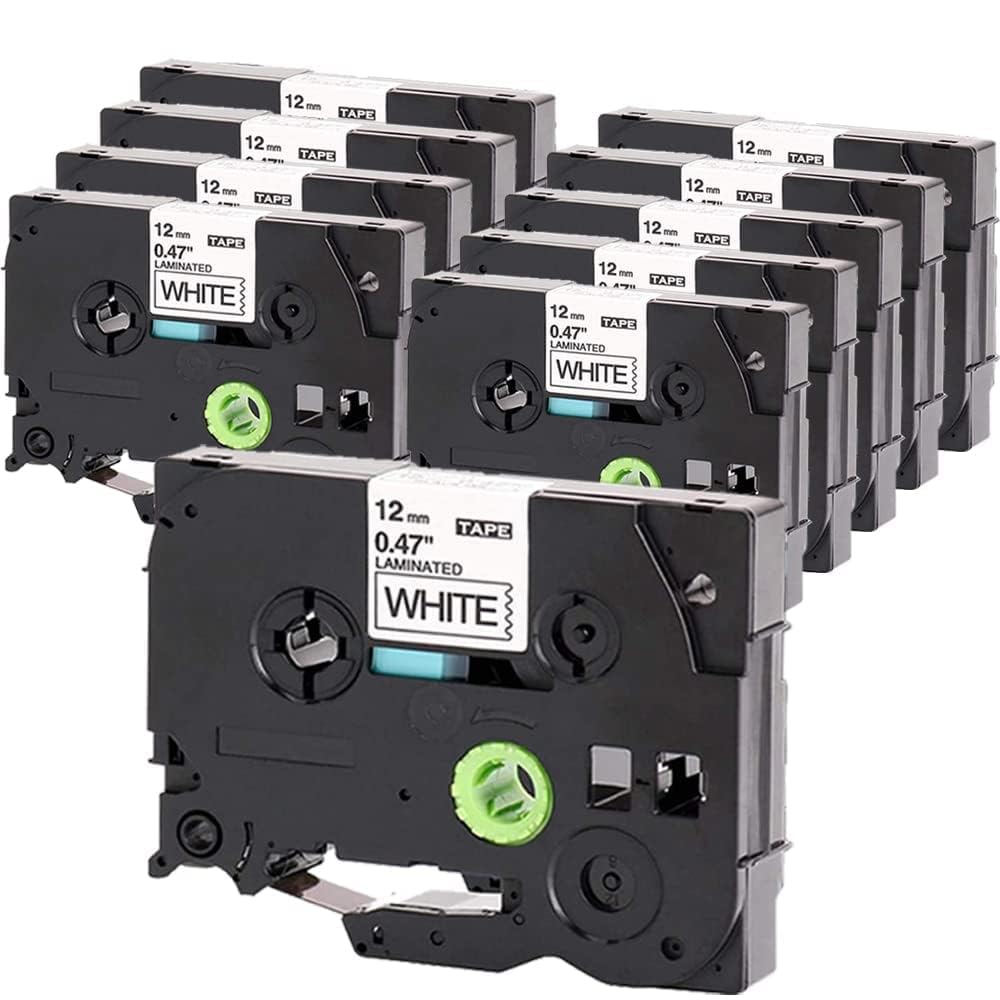 10er-Pack kompatible TZe-231 Schriftbänder für Brother TZe-231 / TZ-231, 12 mm (0,47 Zoll) laminiert