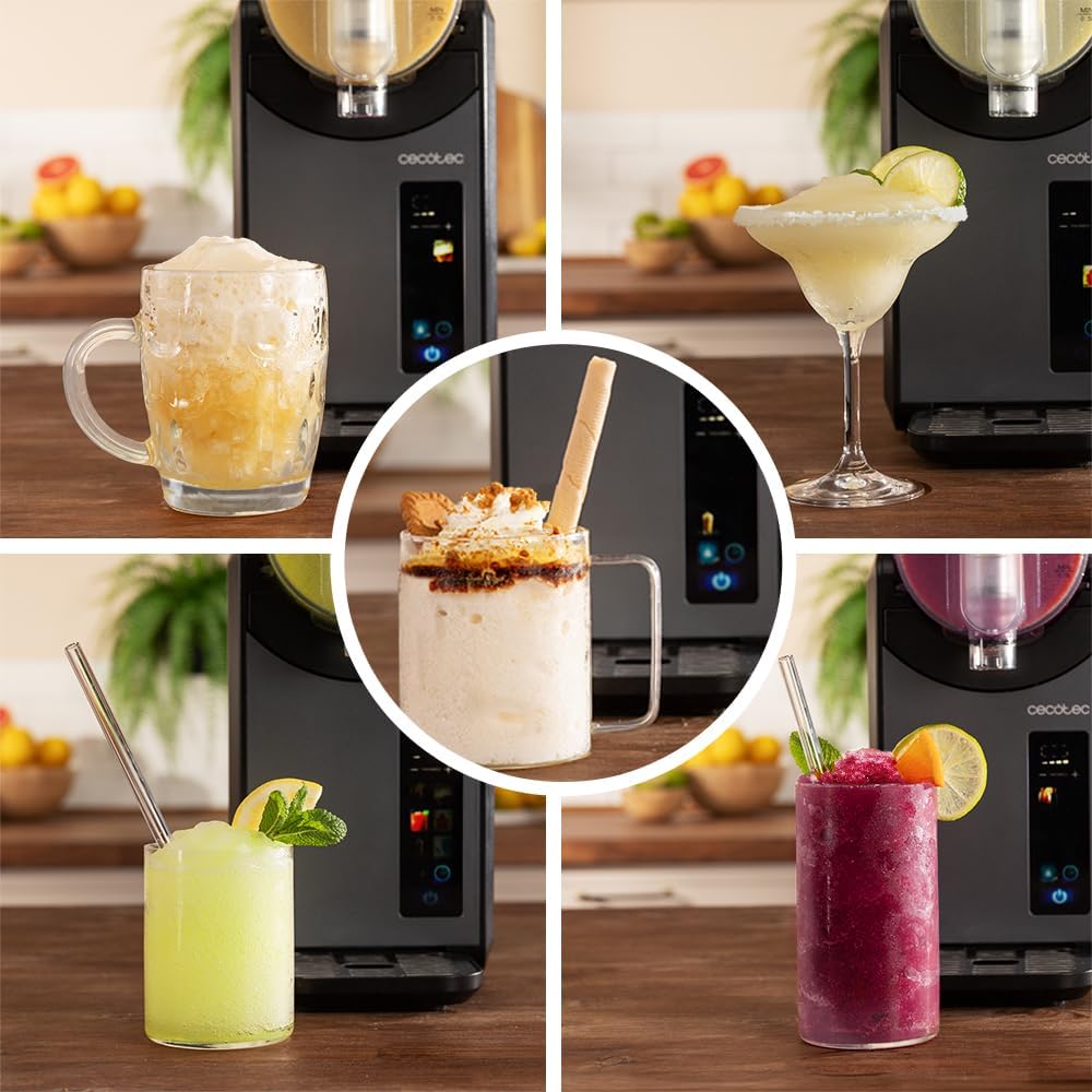 Cecotec Slush-Eis Maschine 2,6 L Twist&Ice 2600, Getränke fertig in 15-60 Minuten, Touch-Steuerung,