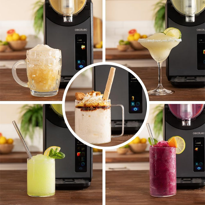 Cecotec Slush-Eis Maschine 2,6 L Twist&Ice 2600, Getränke fertig in 15-60 Minuten, Touch-Steuerung,