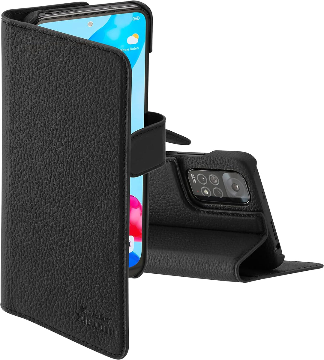 Made for Xiaomi 2-in-1 Wallet Case, Handmade Echtleder Schützhülle, Handyhülle für Xiaomi Redmi Note