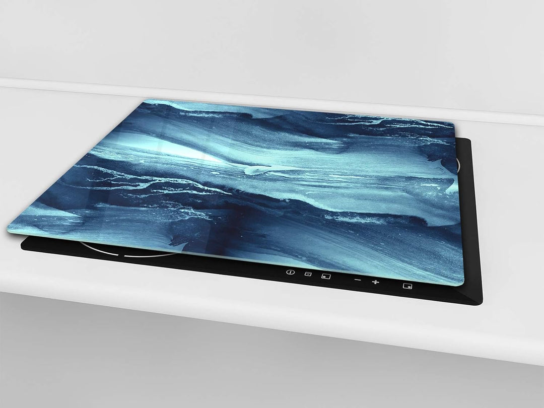Küchenbrett aus Hartglas und Induktionskochplattenabdeckung – Schneideplatten SINGLE mit 60 x 52 cm