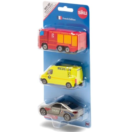 Siku 1819001, Notruf-Set Frankreich, Metall/Kunststoff, Multicolor, Spielzeug für Kinder, Spielkombi