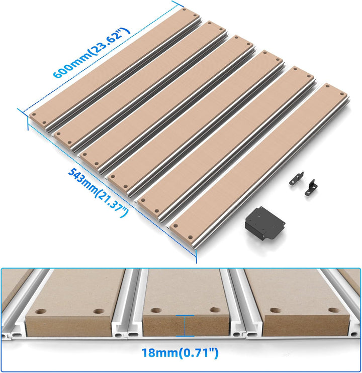 FoxAlien T-Nut Hybrid Spoilboard Arbeitstisch Upgrade Kit für Masuter Pro, Masuter 3 und Masuter 3S