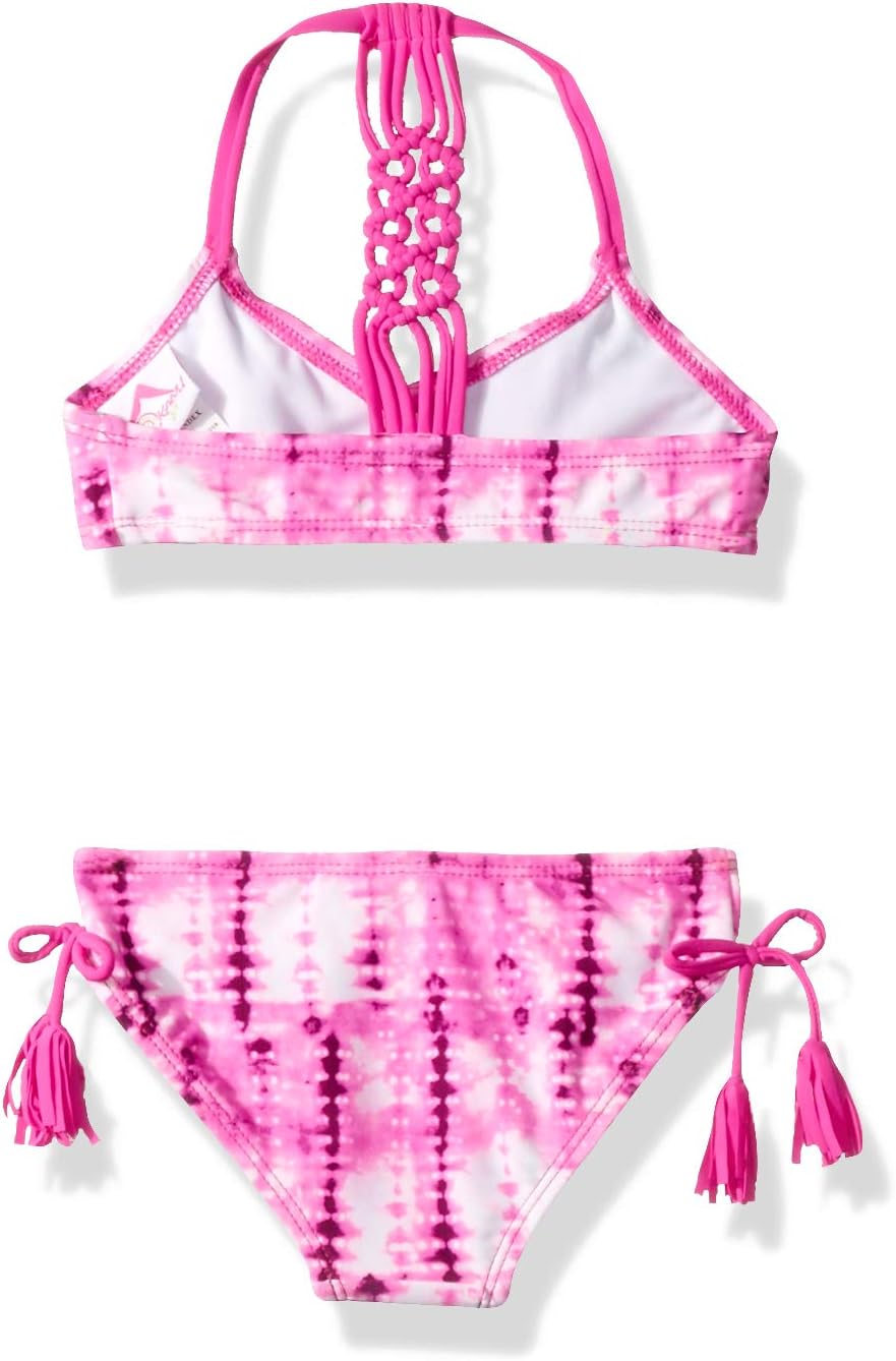 Kanu Surf Girls' Willow V-Neck Bikini Beach Sport 2-Piece Swimsuit Weidenrosa Batikfärbung 12, Weide