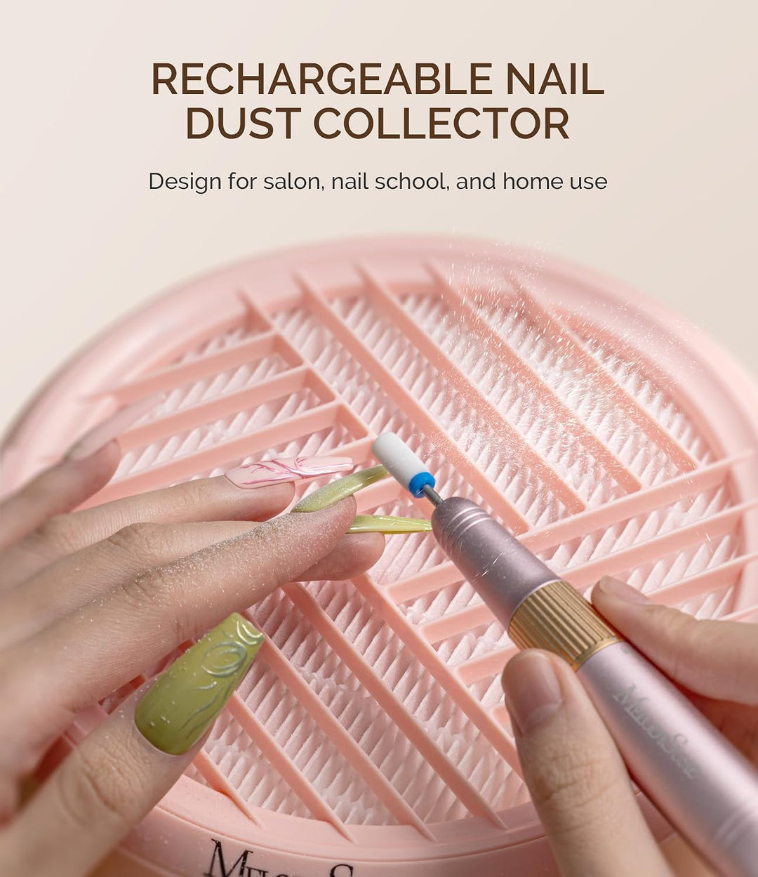 MelodySusie SProR Wiederaufladbarer Nagelstaubsauger, Vakuum Professioneller Staubabsaugung mit Filt