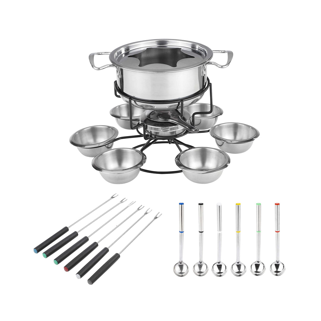 Fondue Set - für 6 Personen, aus Edelstahl