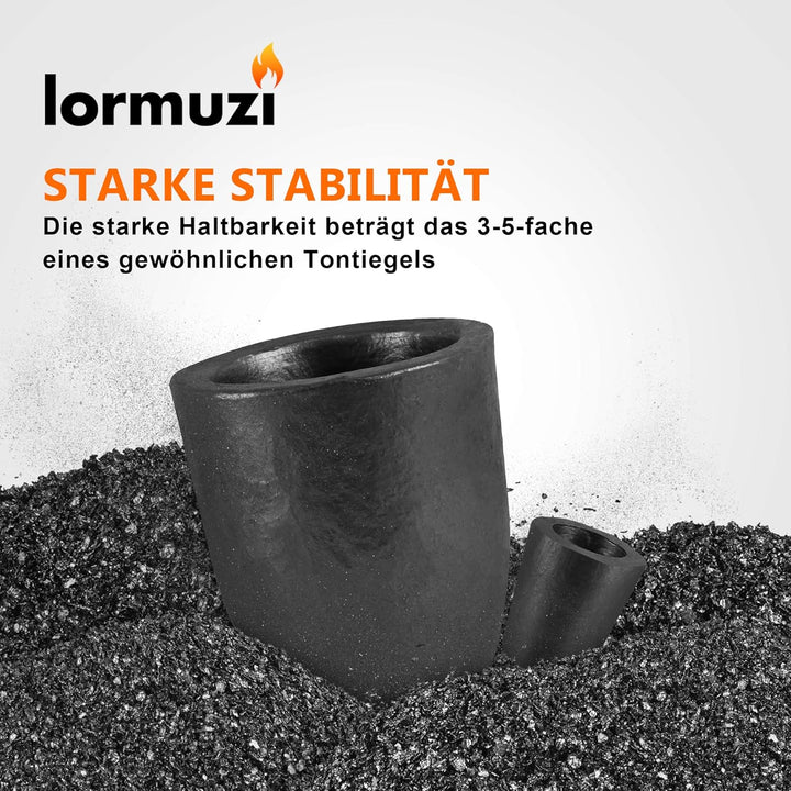 lormuzi Siliziumkarbid-Graphittiegel(3.5KG-390ML),Metallschmelze,Halten den hohen Temperaturen von 1