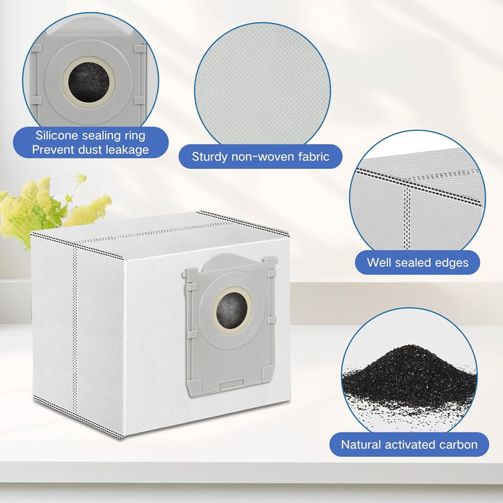 12 Stück Staubbeutel für Ecovacs T90 Omni, T90 Pro Omni, X11 Pro Omni, X12 PRO OMNI Saugroboter, Ers