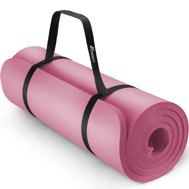TRESKO Yogamatte Phthalatfrei - Gymnastikmatte rutschfest, Pilatesmatte Fitnessmatte mit Tragegurt,