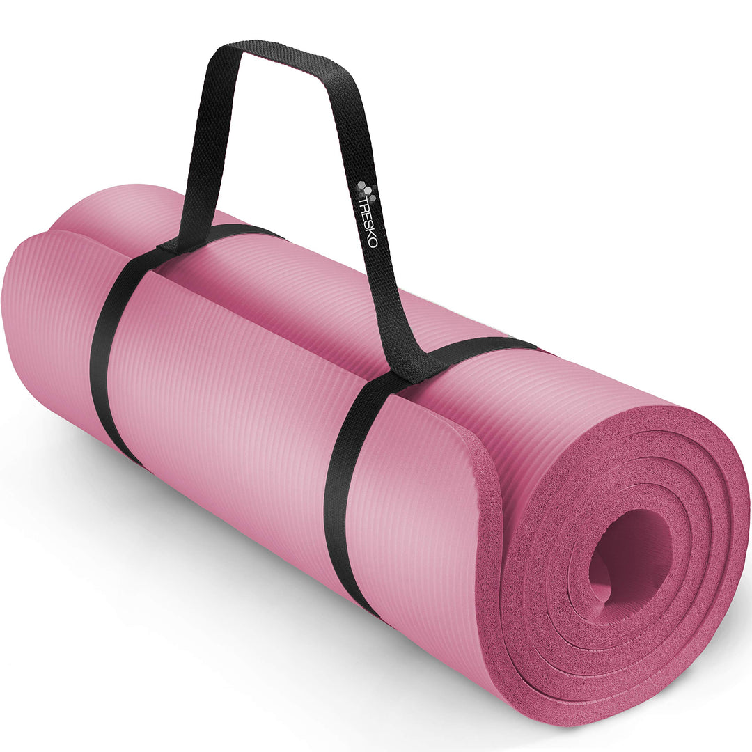 TRESKO Yogamatte Phthalatfrei - Gymnastikmatte rutschfest, Pilatesmatte Fitnessmatte mit Tragegurt,