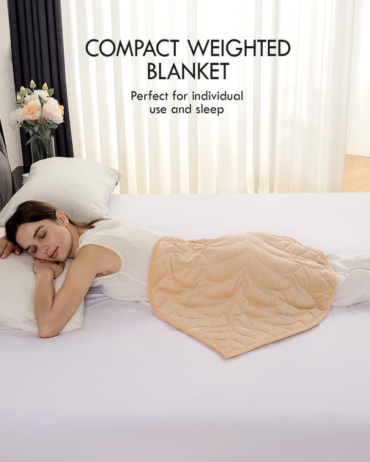 Sivio Kleine Gewichtsdecke 5 lbs (2.3 kg), 58x74 cm - Hochwertiges Kristallsamt Deckchen für Erwachs