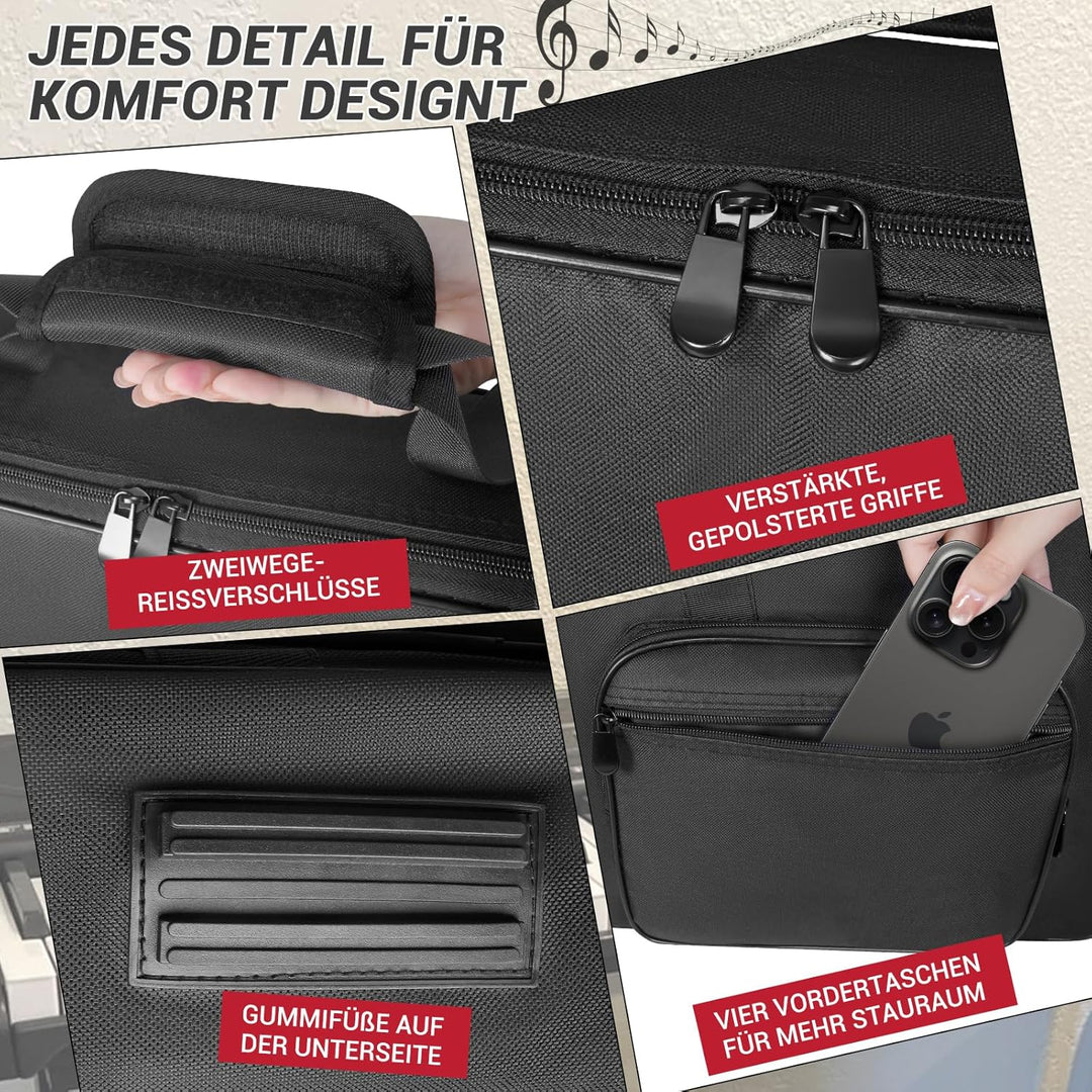SUNDOY Schlank 88 Keyboard Tasche, Gig Bag aus 600D Robustes Oxford-Gewebe, 8mm Schaumstoffpolsterun