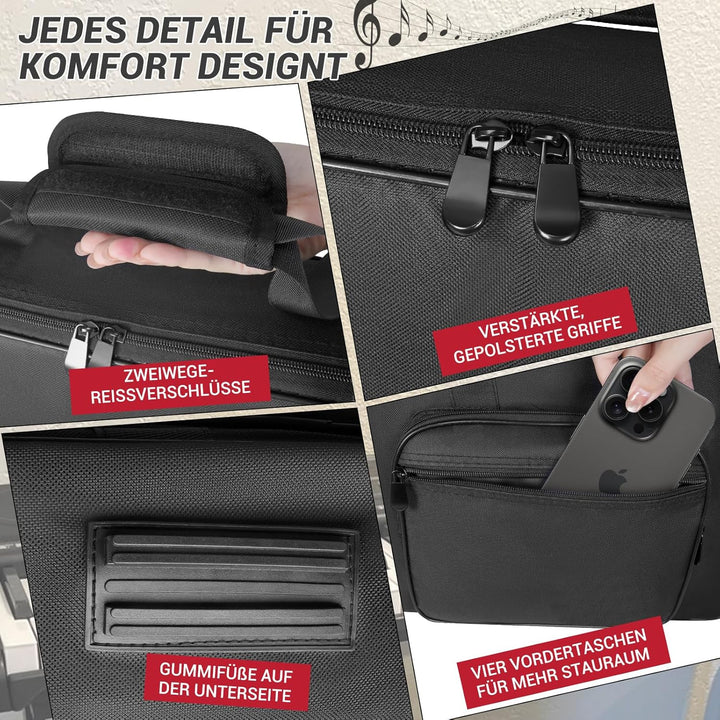 SUNDOY 49 Key Keyboard Tasche, Gig Bag aus 600D Robustes Oxford-Gewebe, 8mm Schaumstoffpolsterung, P