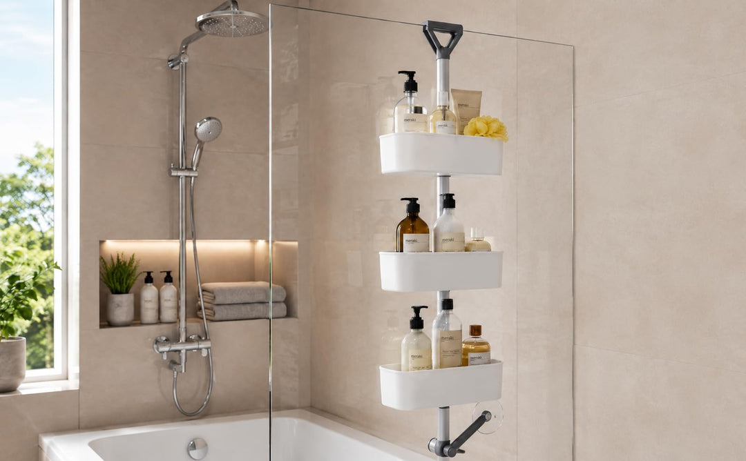Aspira Home 3-stufiges Duschregal – Duschablage mit einzeln verstellbaren Ablagen, rostfreier Metall
