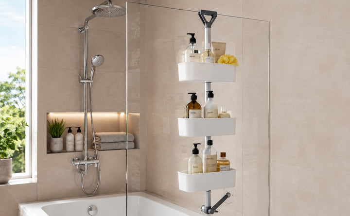 Aspira Home 3-stufiges Duschregal – Duschablage mit einzeln verstellbaren Ablagen, rostfreier Metall