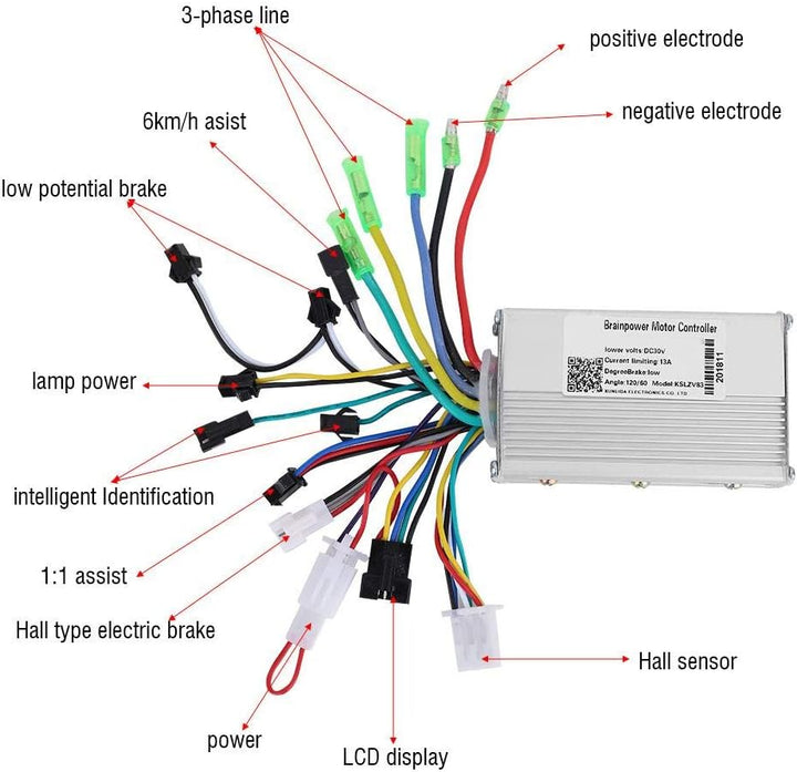 Demeras Scooter Controler mit Schaltschalter LCD-Display Bedienfeld Zubehör für Elektroroller 36V 25