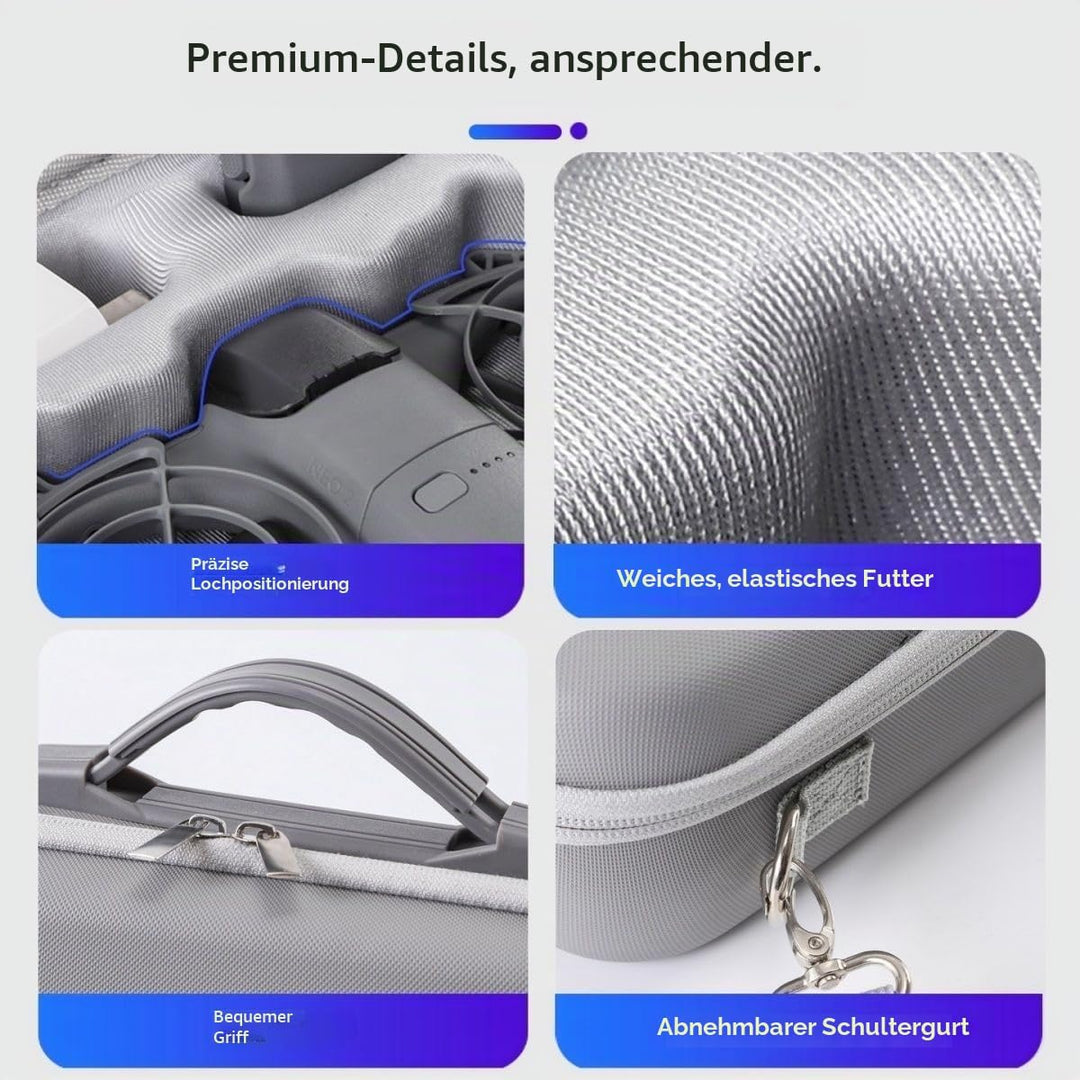 Tragetasche für DJI Neo 2 Fly More Combo und Zubehör, tragbare PU-Umhängetasche für DJI Neo 2, kompa