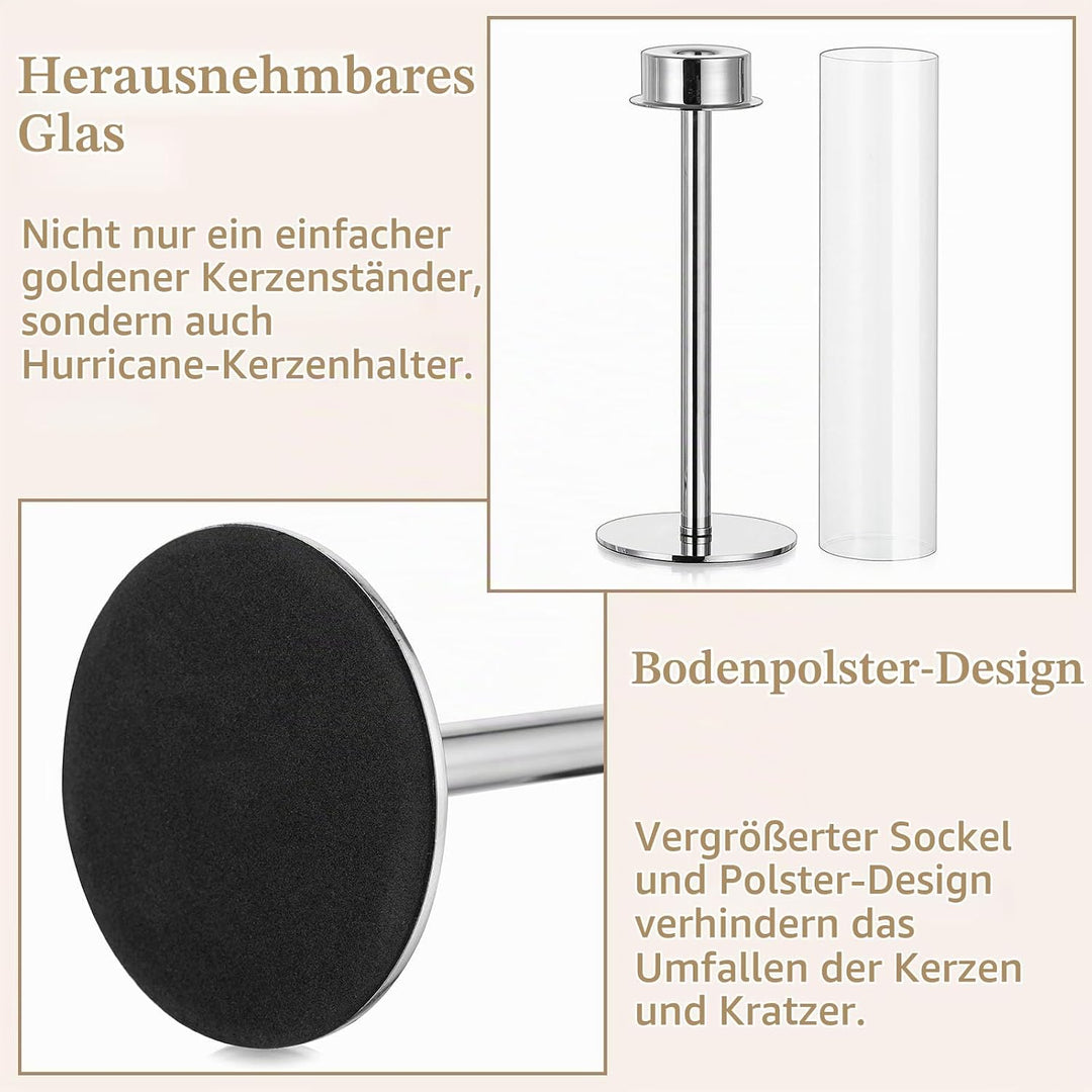 Sziqiqi Kerzenhalter Kerzenständer Silber Metall für Hochzeitstisch Mittelstücke - 48cm Hoch Kerzens