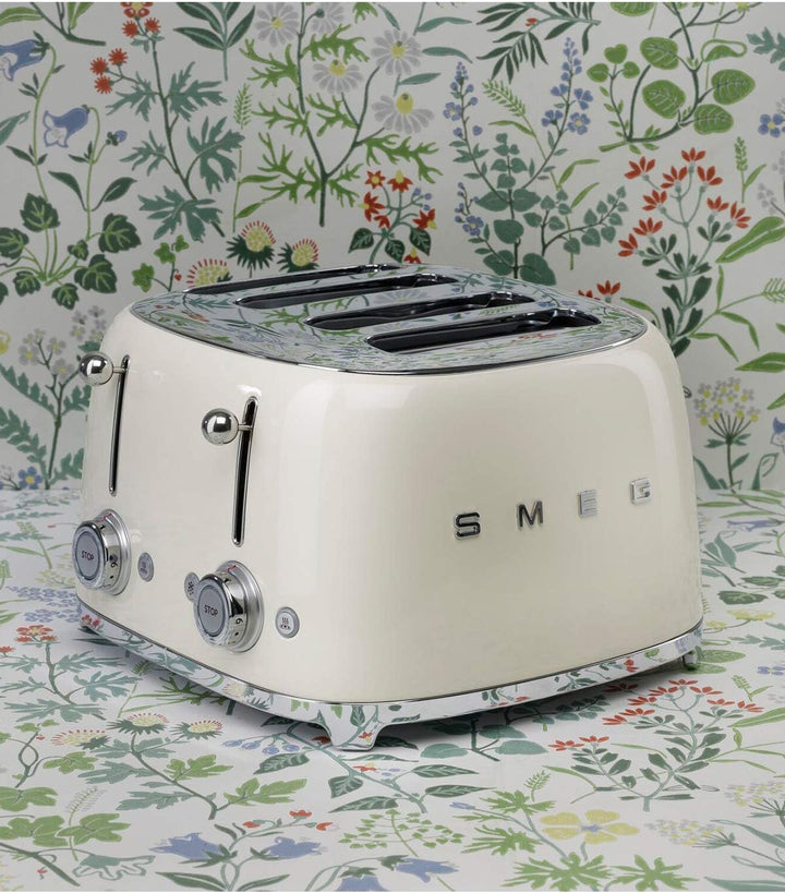 Smeg, 4x4 TSF03CREU -Toaster, 4 Schlitze für 4 Scheiben, 6 Vergoldungsniveaus, Heizfunktion, Abtau-