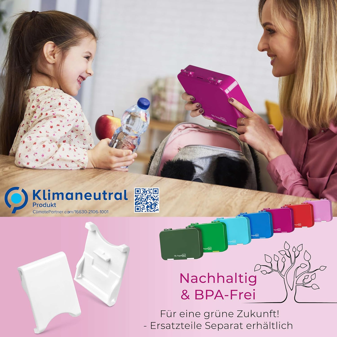 My Vesperbox – Len - Bento Box Kinder - Lunchbox mit 4+2 Fächern - extrem robust – Brotdose – Brotbo