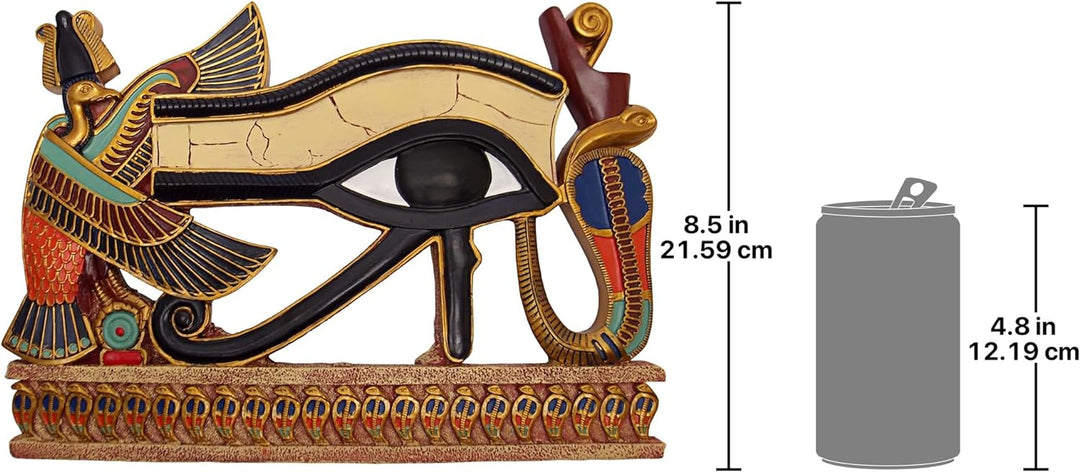 Design Toscano Ägyptische Deko Auge des Horus Wandskulptur Plakette, Polyresin, vollfarbe, 30 cm, Au