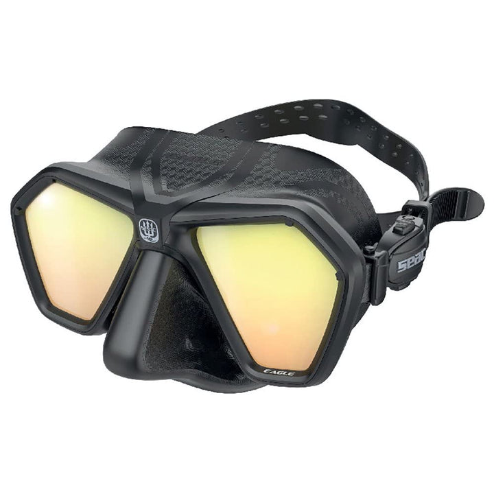 SEAC Eagle, kompakte, kleinvolumige Maske für Tauchen, Freitauchen und Speerfischen schwarz LSY, sch