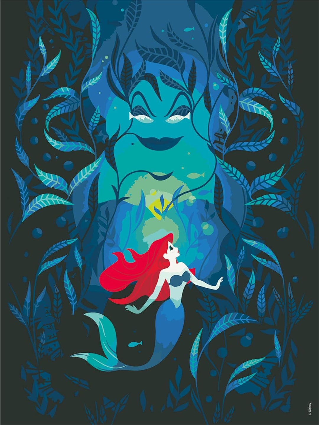 Ravensburger CreArt 23732 - Ariel and Ursula - Disney Malen nach Zahlen Erwachsene, DIY Malset mit P