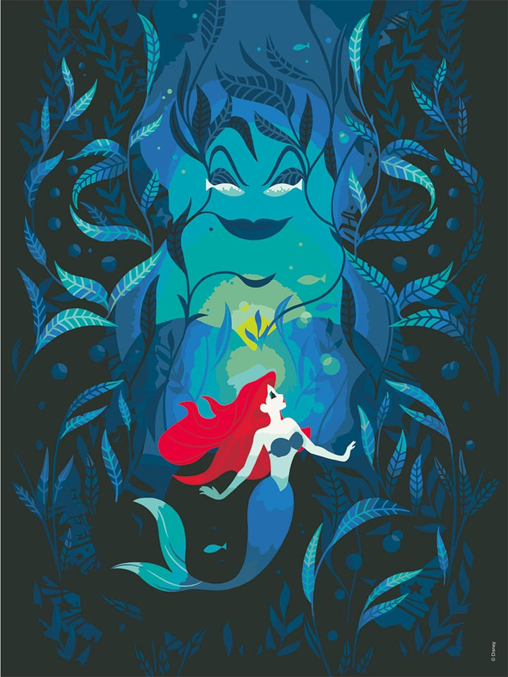 Ravensburger CreArt 23732 - Ariel and Ursula - Disney Malen nach Zahlen Erwachsene, DIY Malset mit P