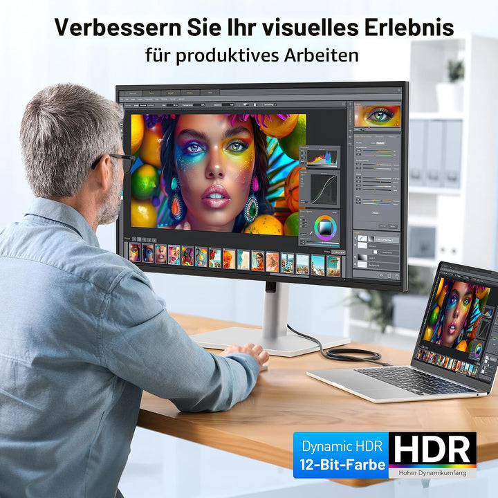 Cable Matters [VESA-zertifiziert] 40 Gbps USB C DisplayPort 2.1 Kabel 1 m, unterstützt DP40, 8K@120H